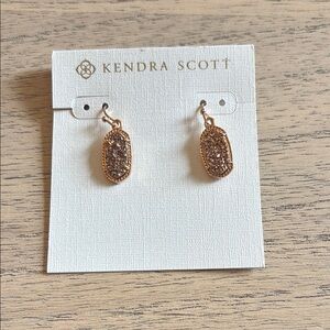 Kendra Scott Gold Textured Drop Earrings